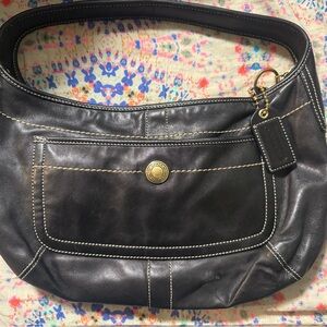 COACH Hobo Ergo Vintage Black Leather Shoulder Bag